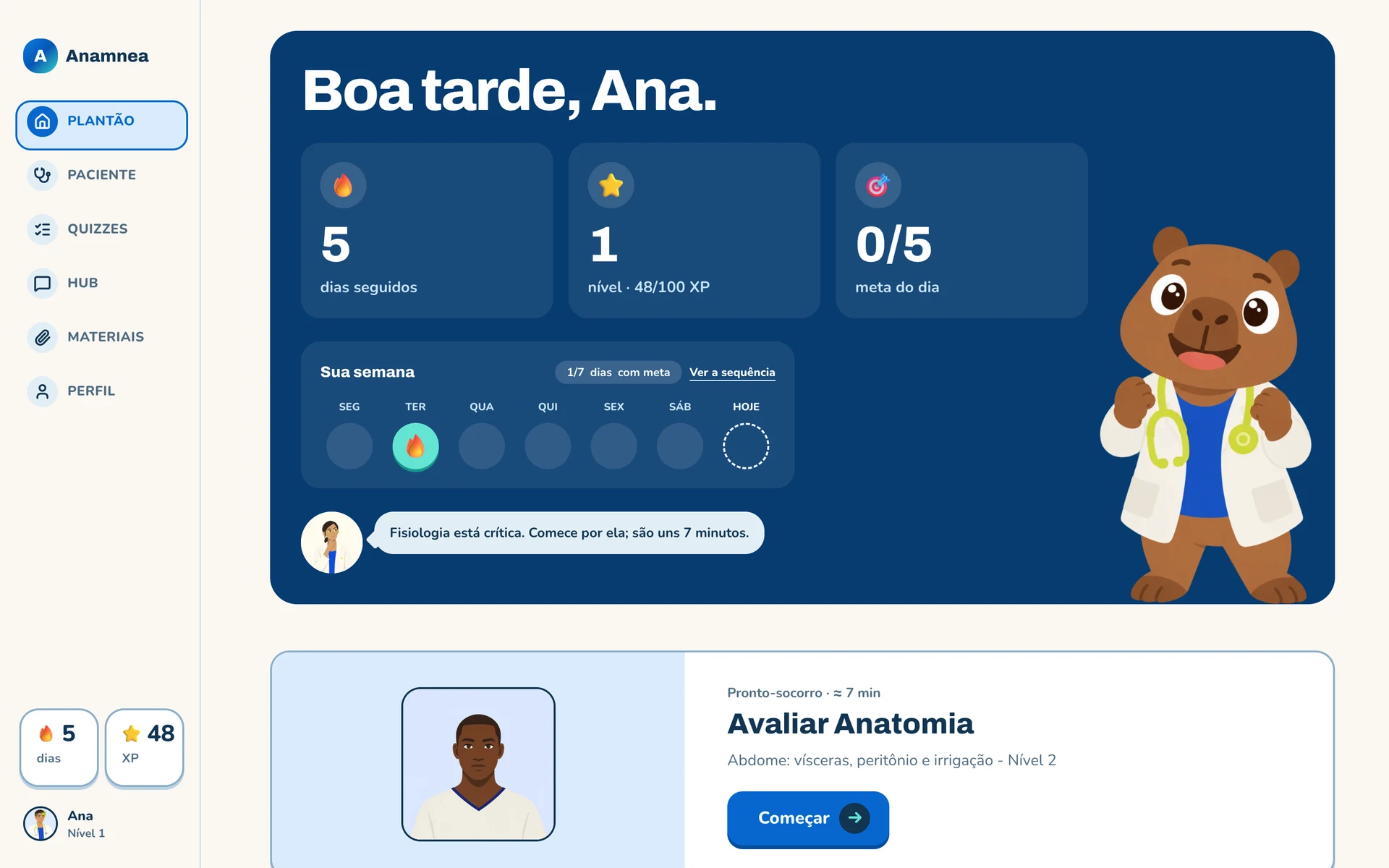 O plantão do dia na Anamnea