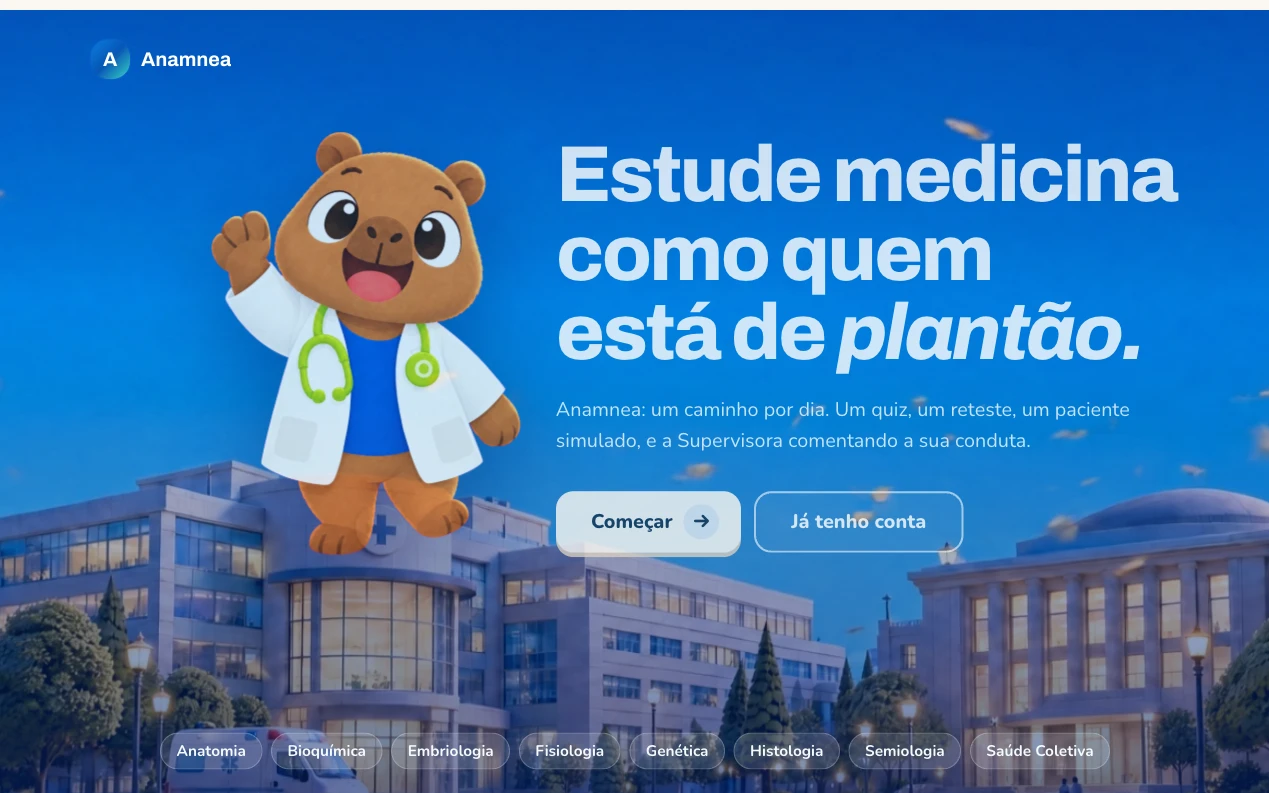 Página inicial da Anamnea